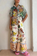 Tropischer Anzug mit Patchwork-Design