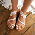 Flache Sandalen Mit Spitzendesign FÃ¼r Frauen