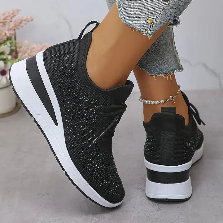 Annika – Ortopædiske sneakers med glitrende rhinsten