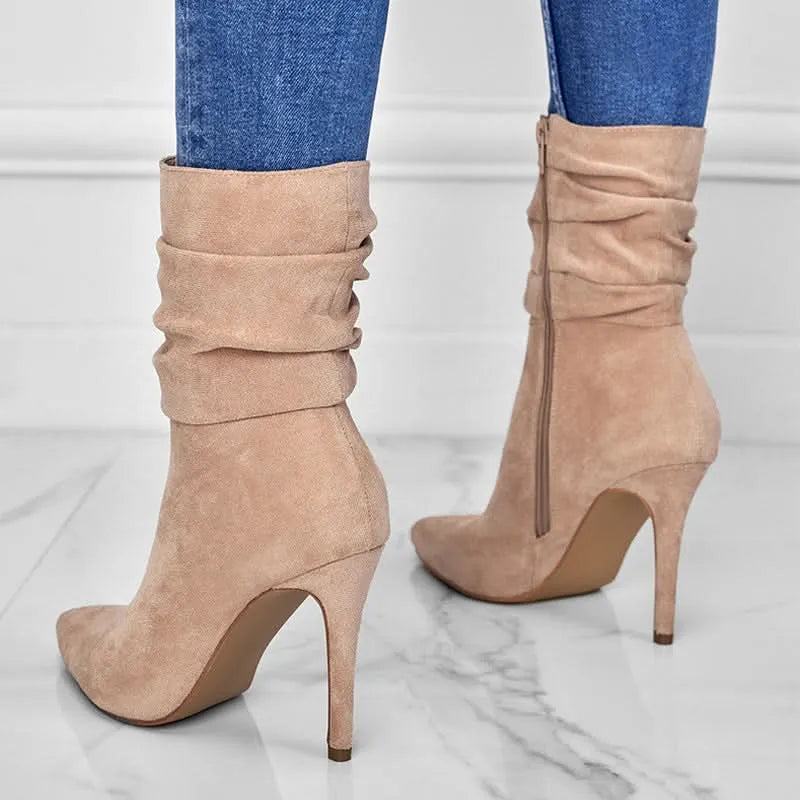 Women's Elegant Ankle Boots with High Heel