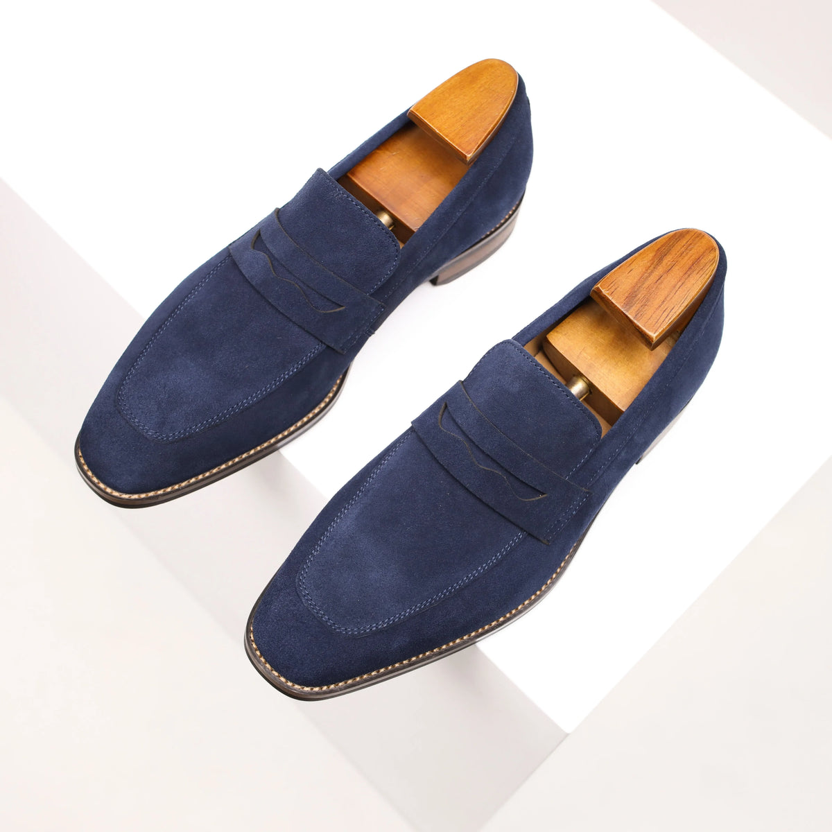 Slip on Leder Penny Loafers Herrenschuhe