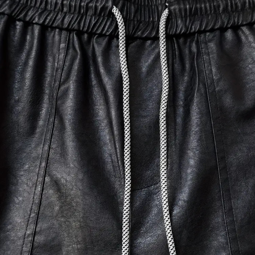 Herren Leder Cargo Hose