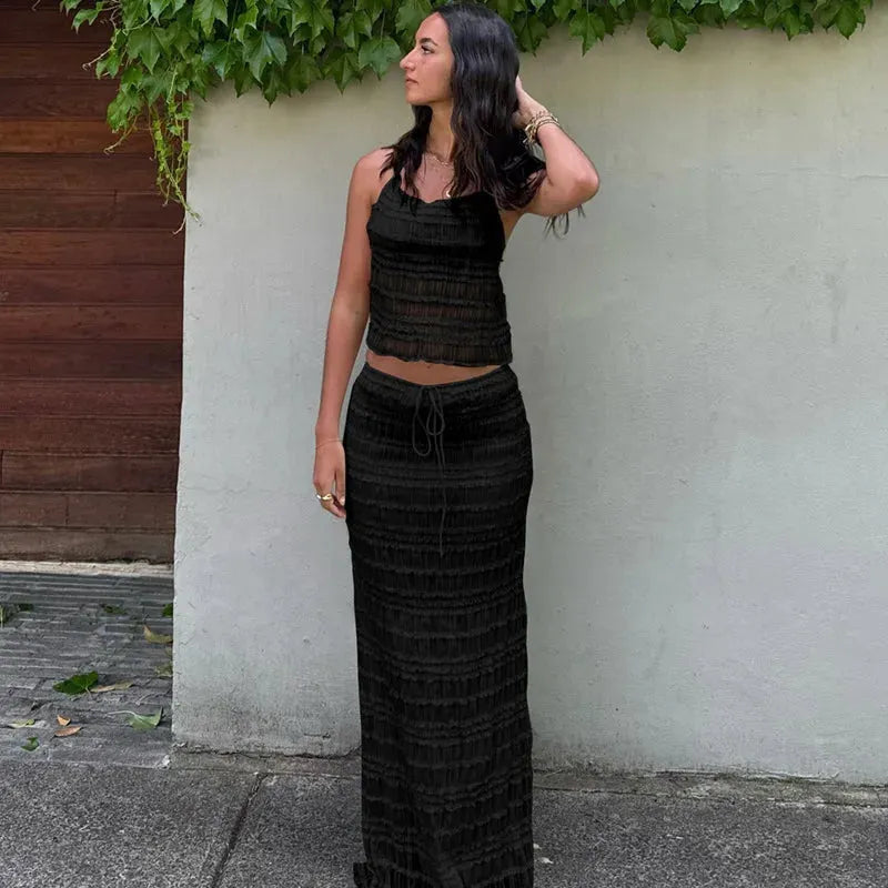 Strukturiertes Halter-Set – Midirock mit Tunnelzug