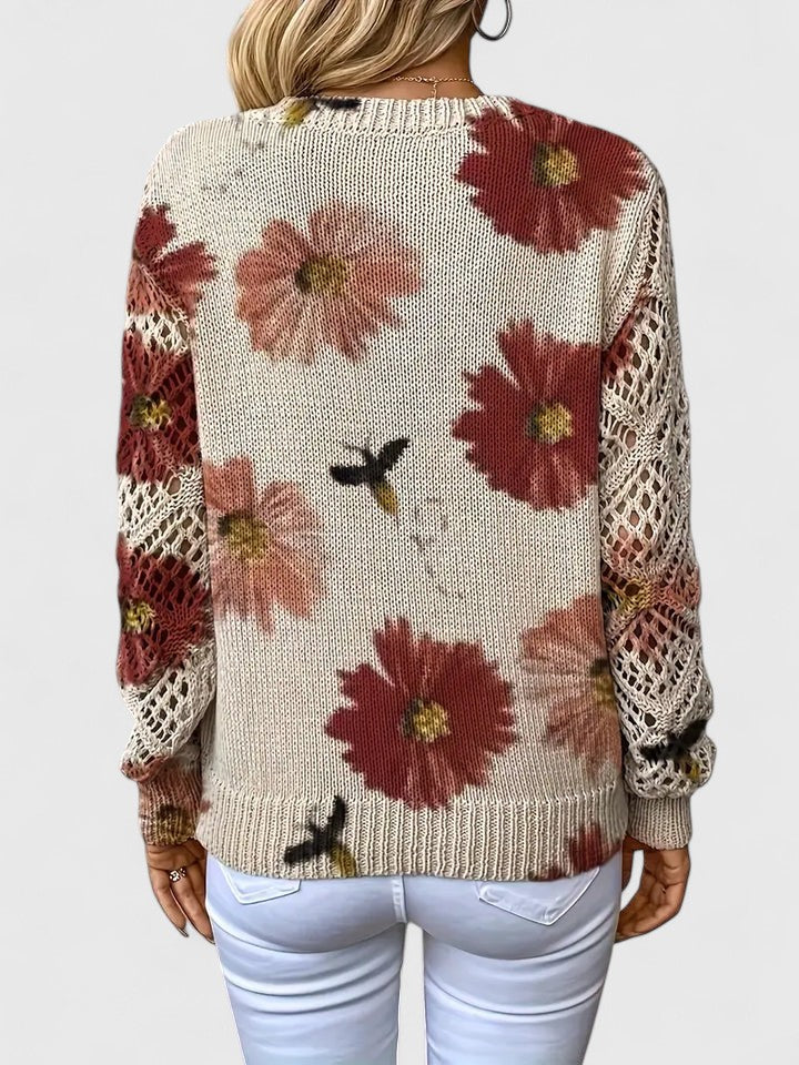 Brita | Elegant trøje med blomsterprint