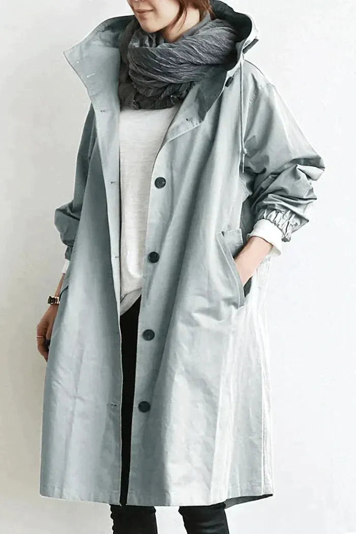 Übergroße Kapuzen-Windbreaker-Regenjacke