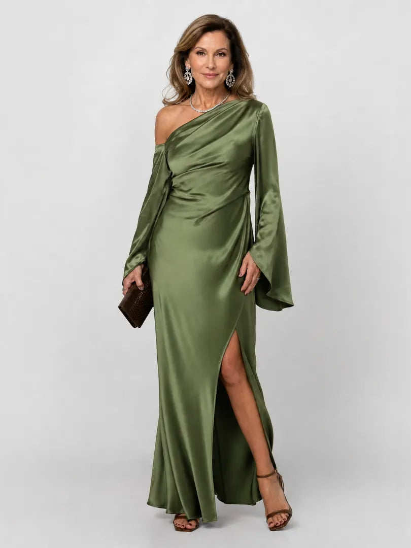 Araminta | One Shoulder Cape Sleeve Maxi Dress