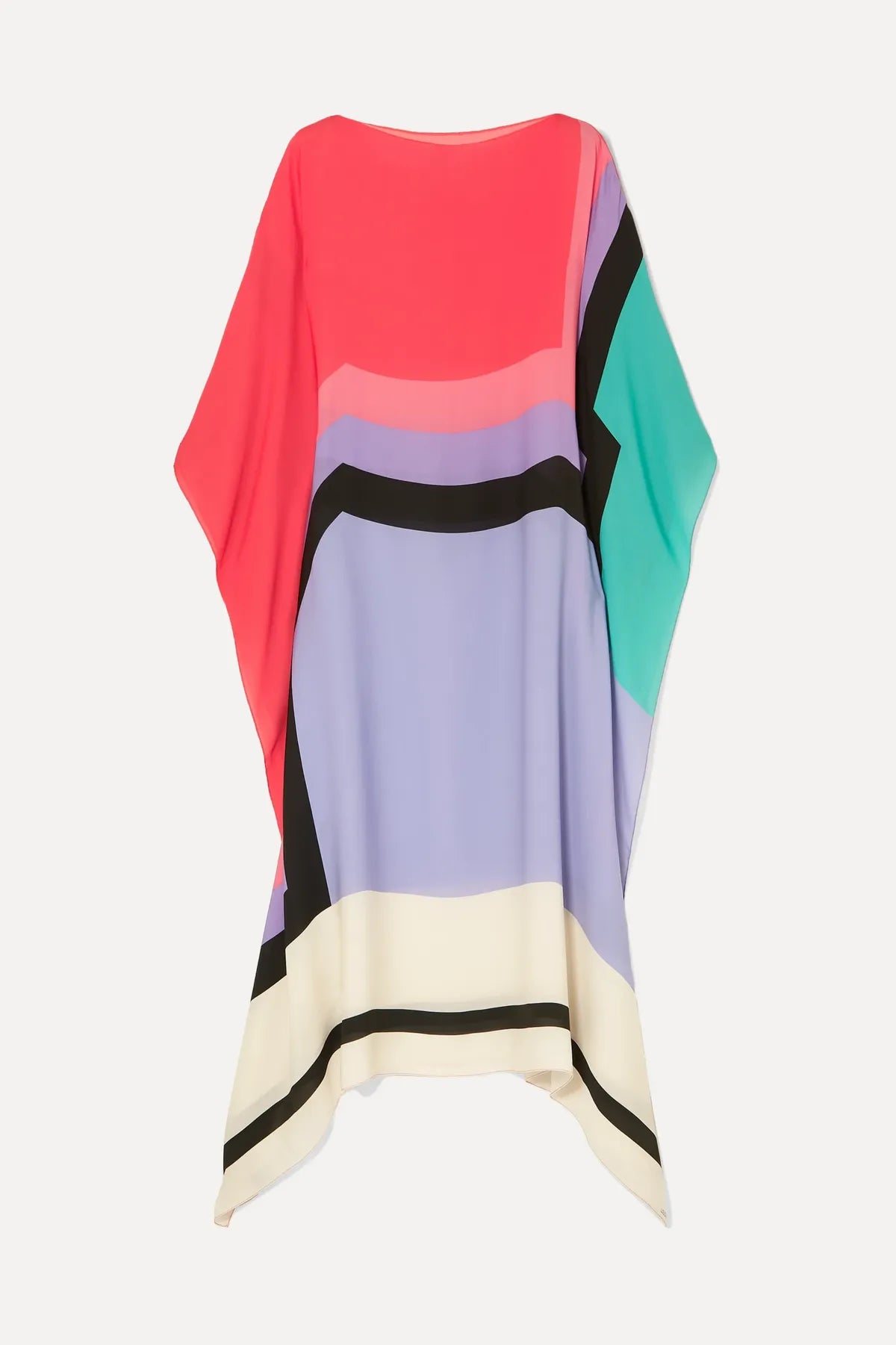 Fließendes Kleid mit Farbblock-Design