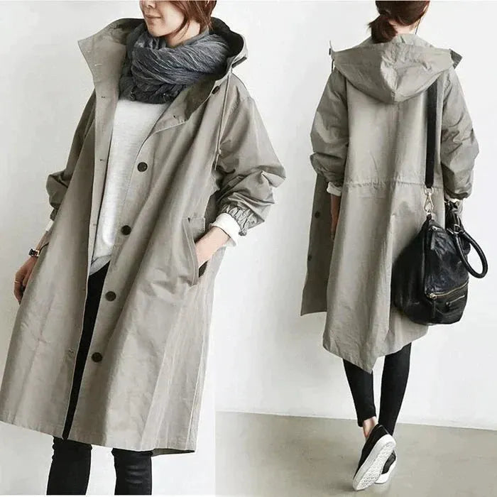 Übergroße Kapuzen-Windbreaker-Regenjacke