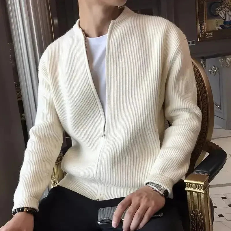 Einfarbige Strickjacke Für Herren