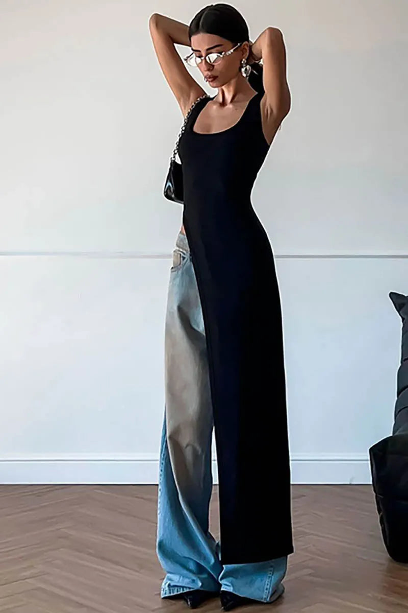 Minimalistisches Kleid/Top mit Schlitz-Detail
