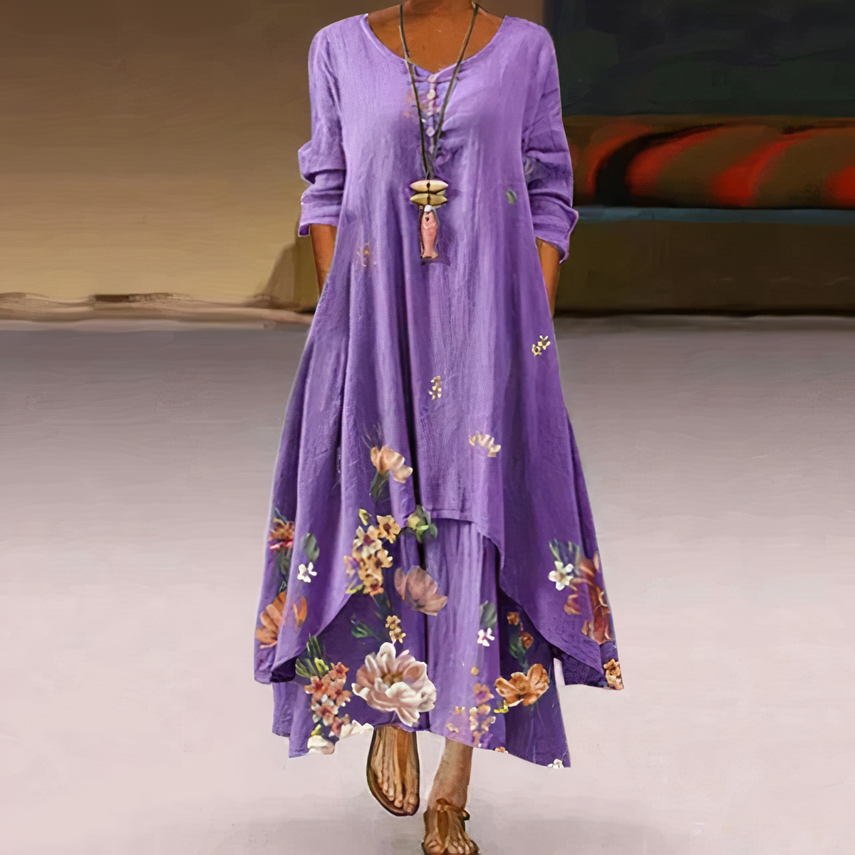 Elegantes Mode Baumwollkleid
