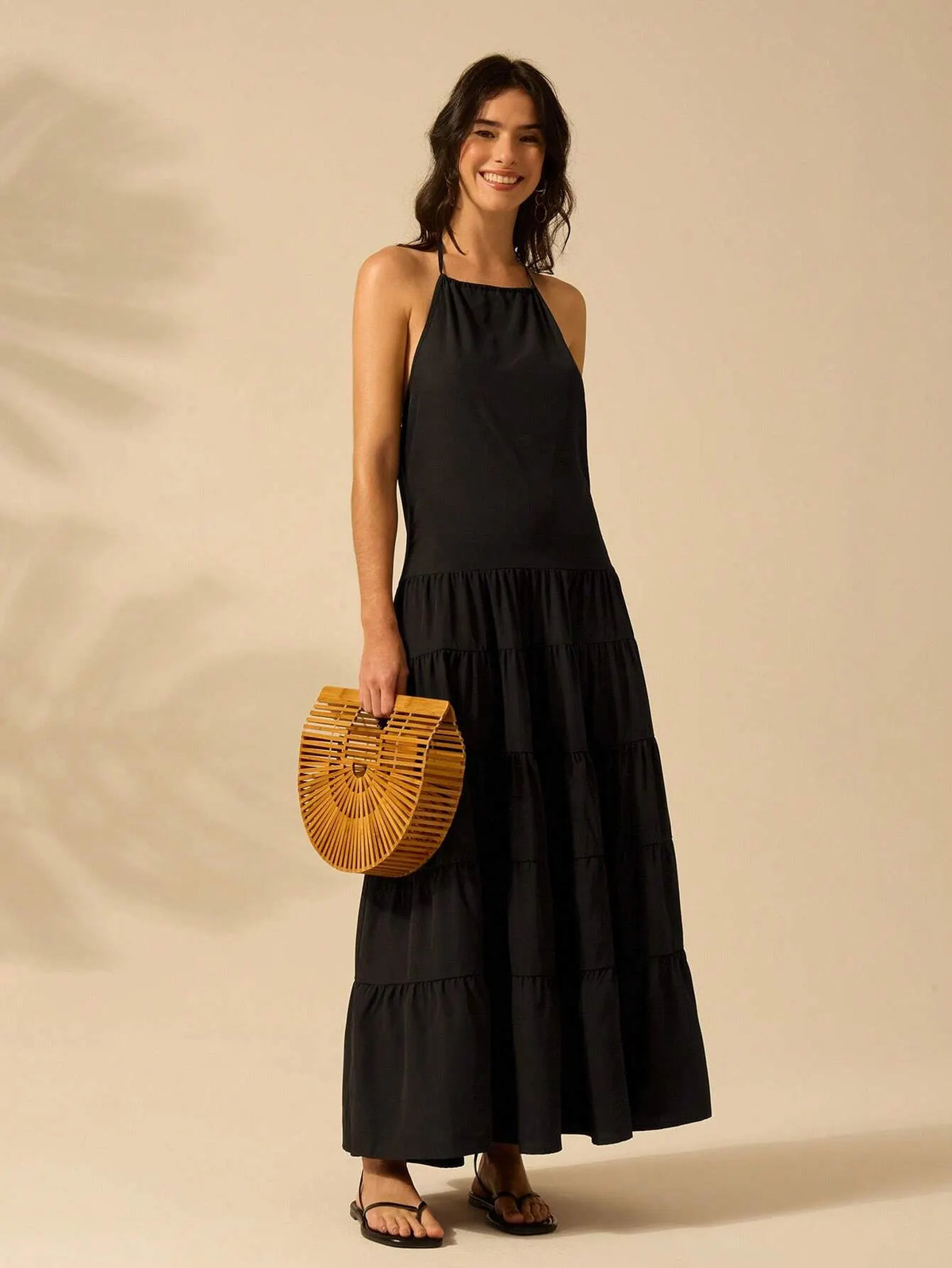 Vestido Feminino Longo PanamÃ¡ Preto