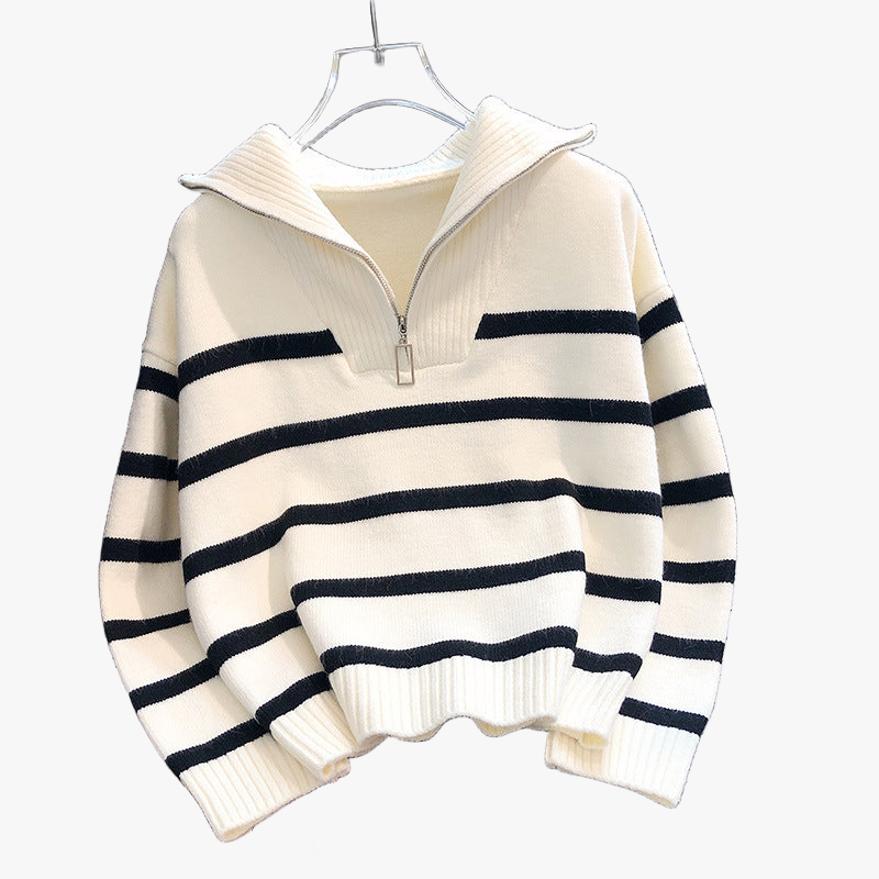 Stylischer Pullover mit halbem ReiÃŸverschluss
