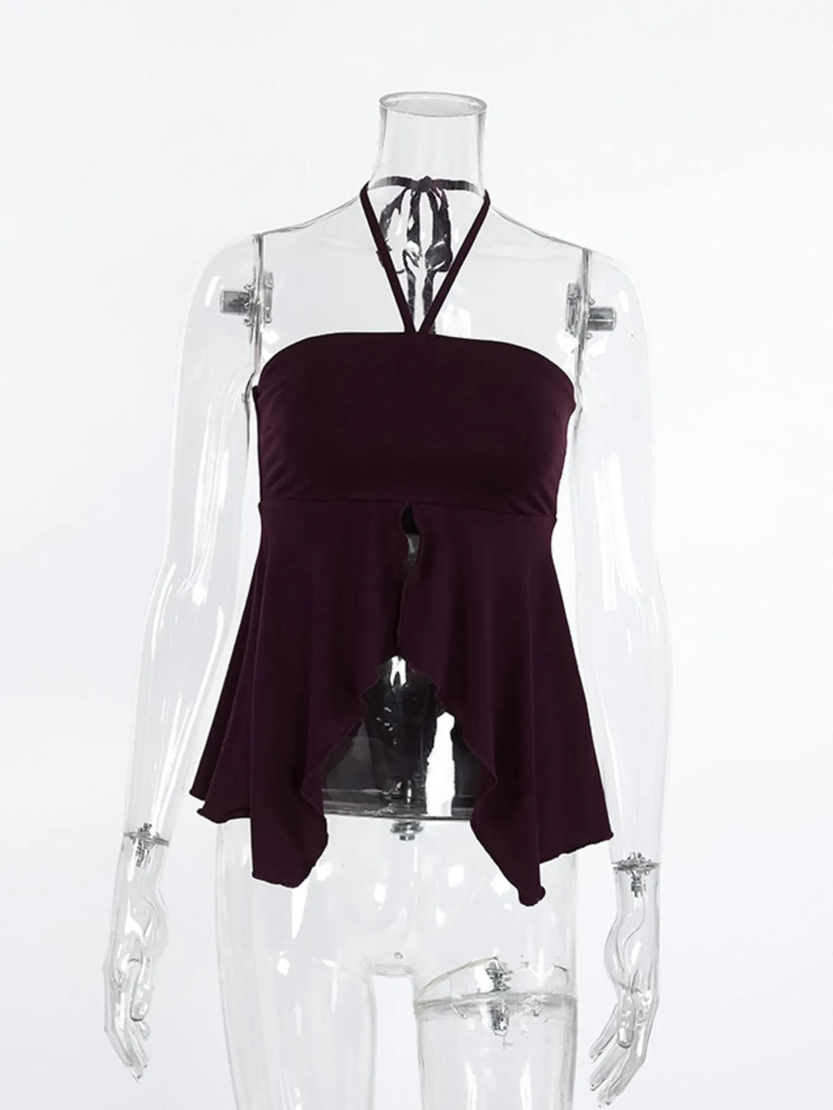 Halter Neck Asymmetrical Hem Cami