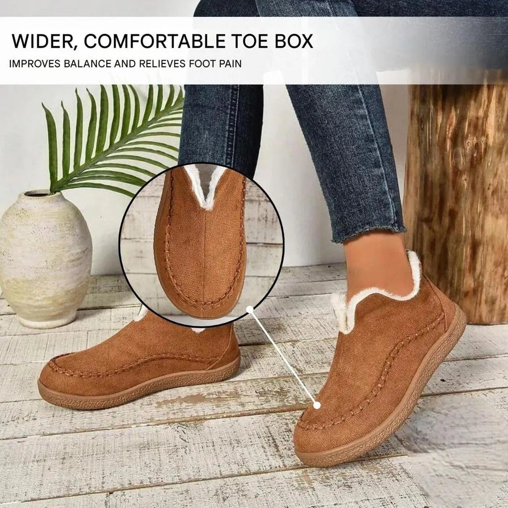Dames Winter Fleece Gevoerde Schoenen Met Antislip Zool