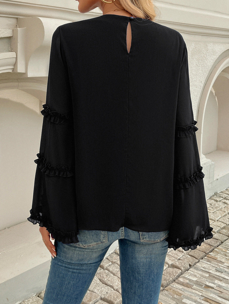 MARTINA | Elegante Top Met Ruches Mouwen Voor Dames - Stijlvol & Charmant