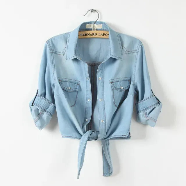 SAPPHIRE | Lässiges Denim-Cropped-Top