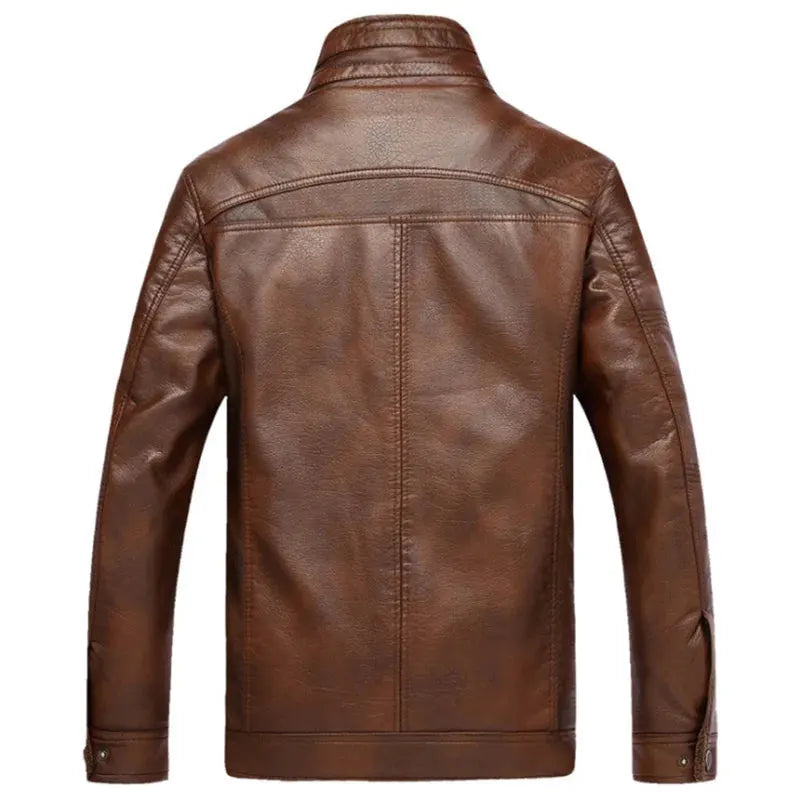 Herren Lederjacke Im Weinlese Stil