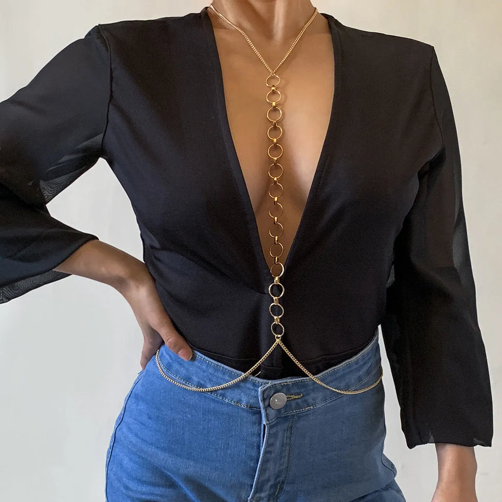 Ring body chain necklace