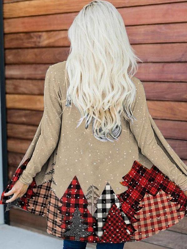 Women's Snowy Christmas Tree Forest Print Top