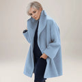 Oversized Dames Manteljas met Zachte Kraag
