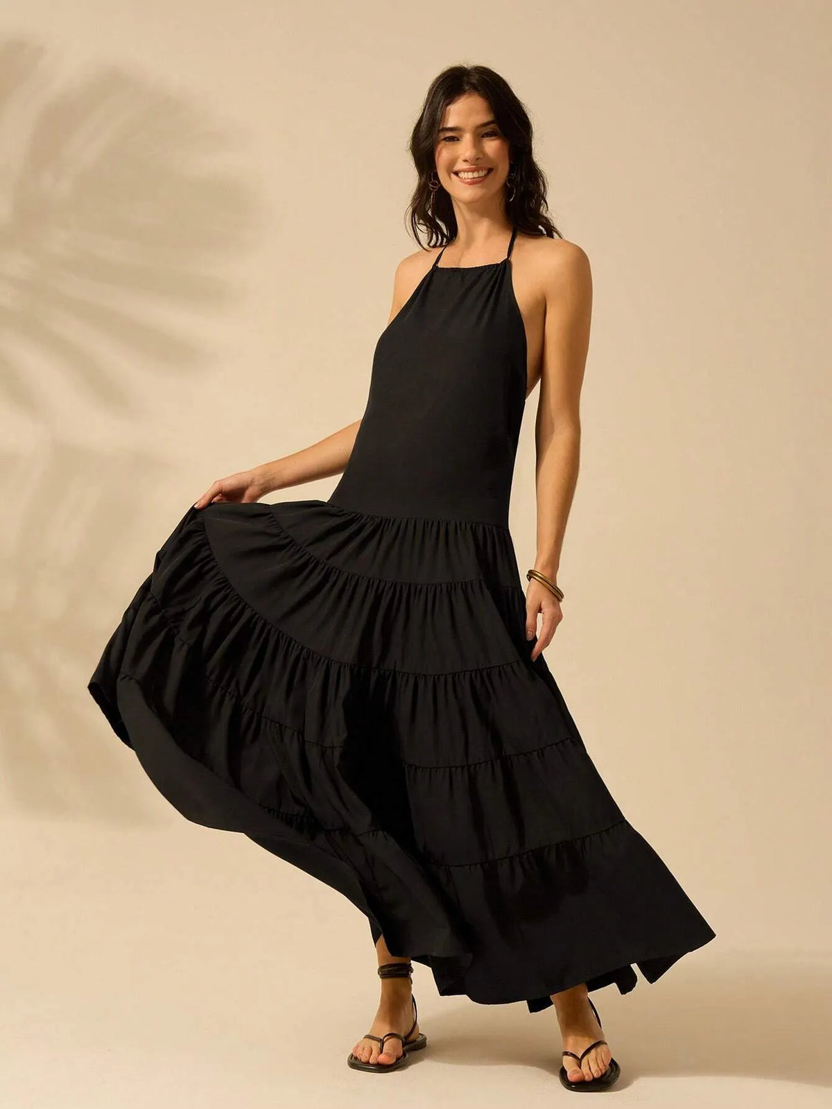 Vestido Feminino Longo PanamÃ¡ Preto