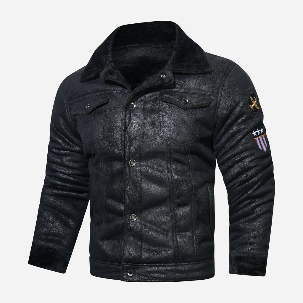 Leder Pilotenjacke mit Weicher FÃ¼tterung Marinus