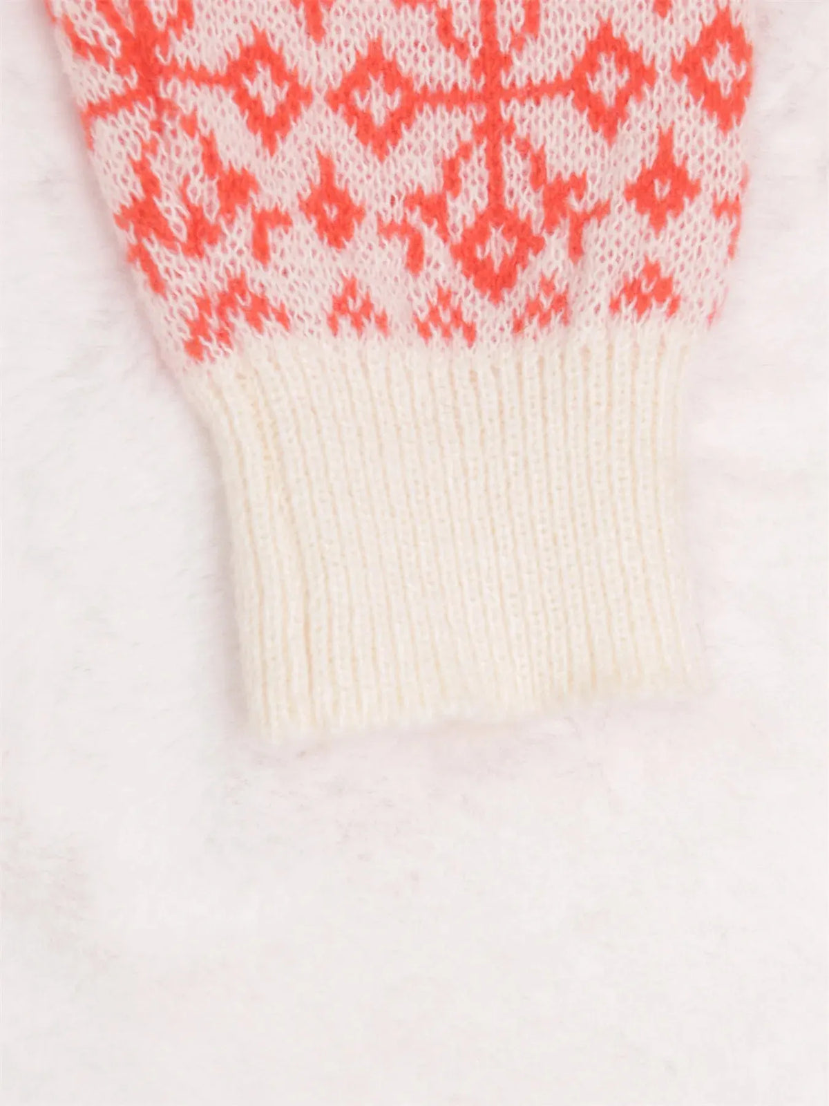 Contrast Ribbed hem Long Sleeve Sweater