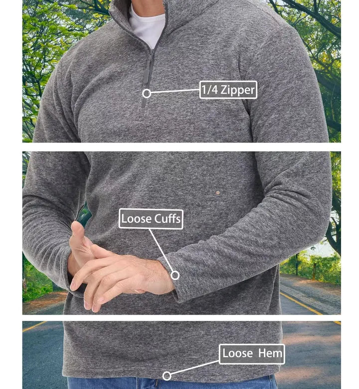 - Herrenpullover mit Viertelreißverschluss