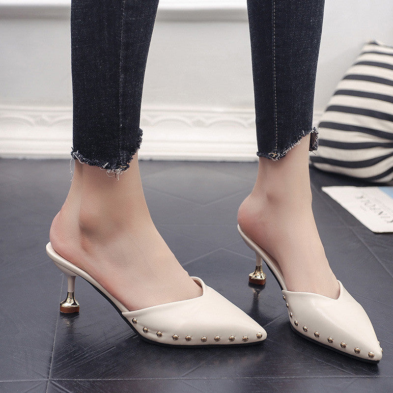 Pointed Toe High Heel Mules