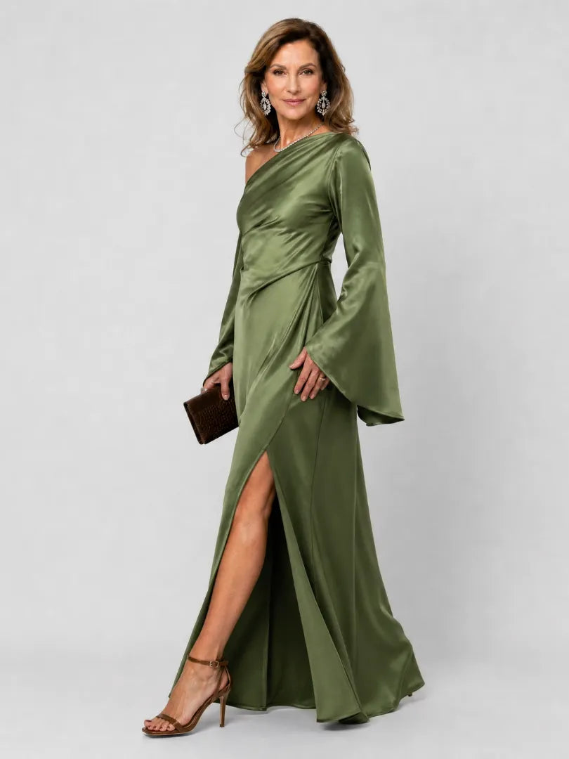 Araminta | One Shoulder Cape Sleeve Maxi Dress