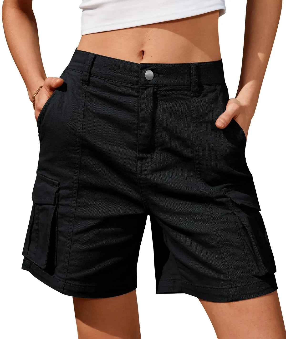 NORA | Comfortabele Dames Cargo Shorts – Hoge Taille, Stoer & Stijlvol Voor Elke Dag