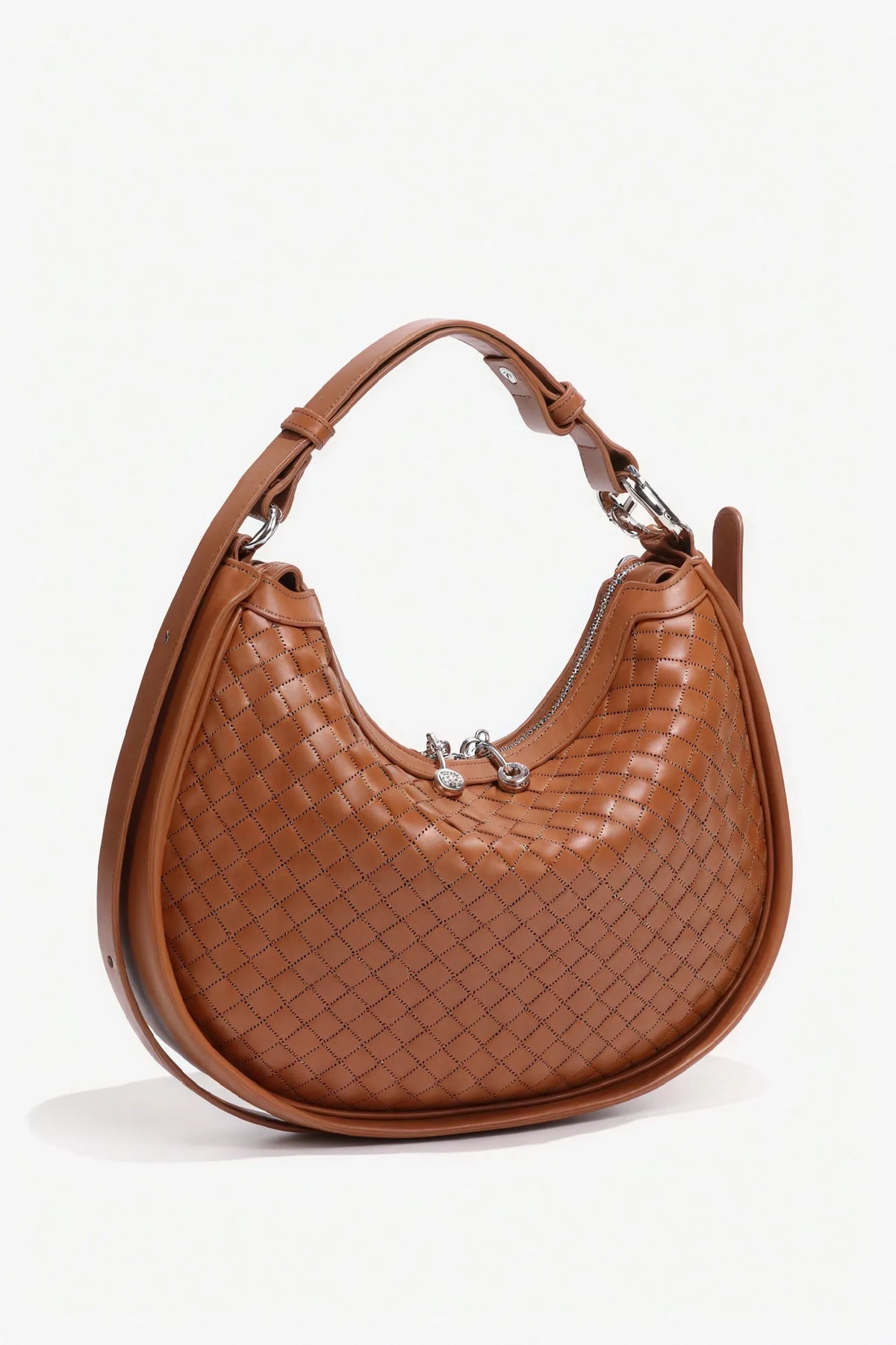Elegante gewebte Halbmondtasche