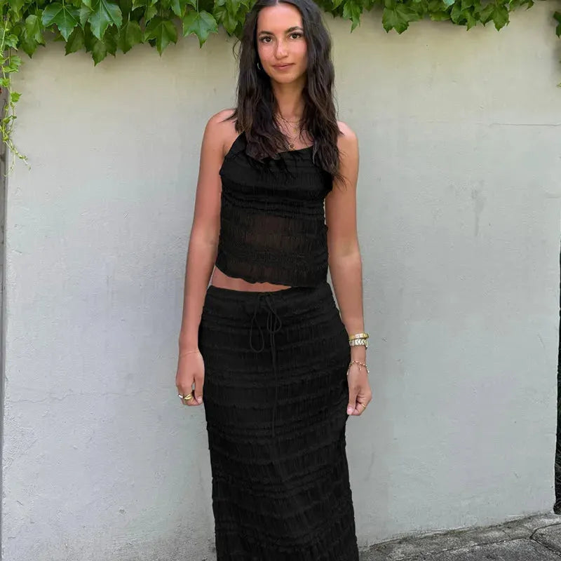 Strukturiertes Halter-Set – Midirock mit Tunnelzug