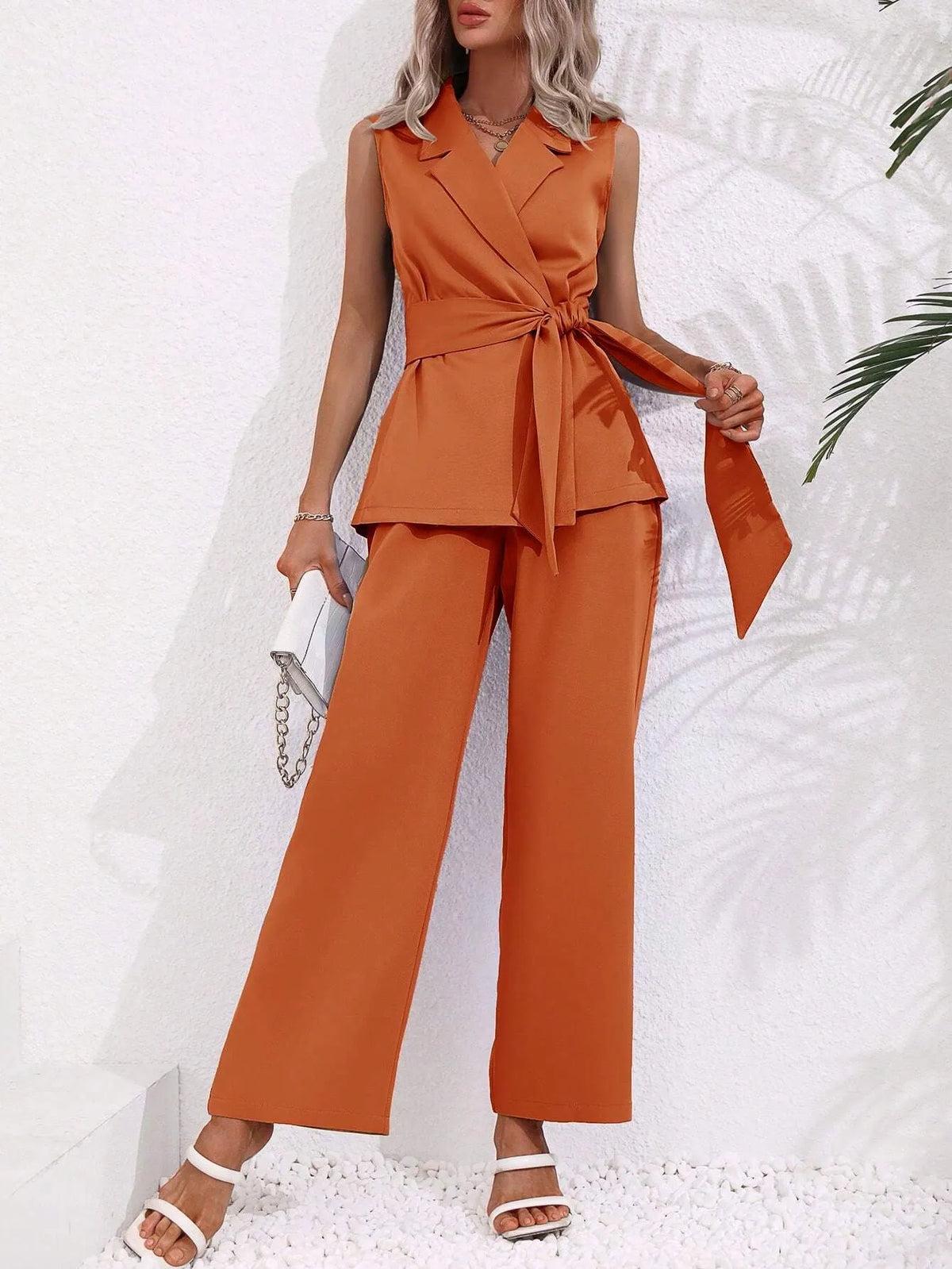 Conjunto Feminino Alfaiataria Laranja Istambul