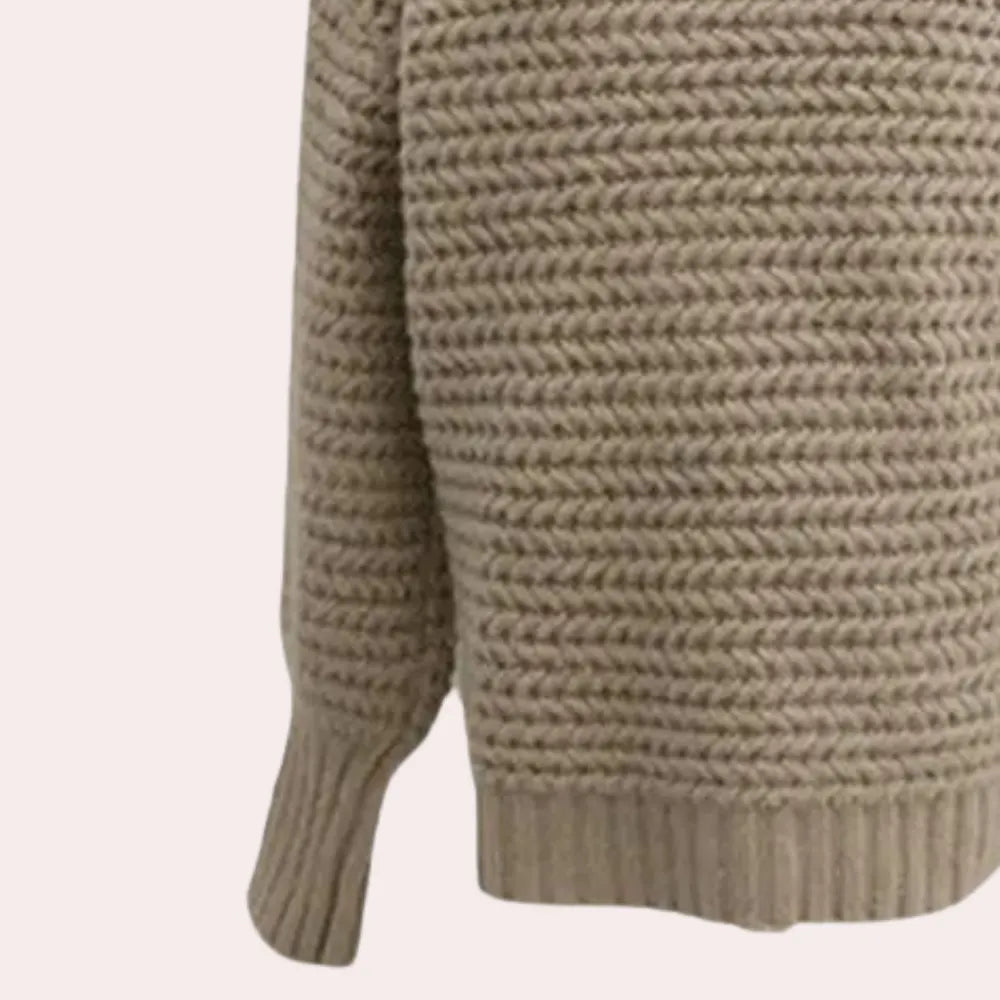 Chunky Knit Rollkragen Top – Oversized Ärmel