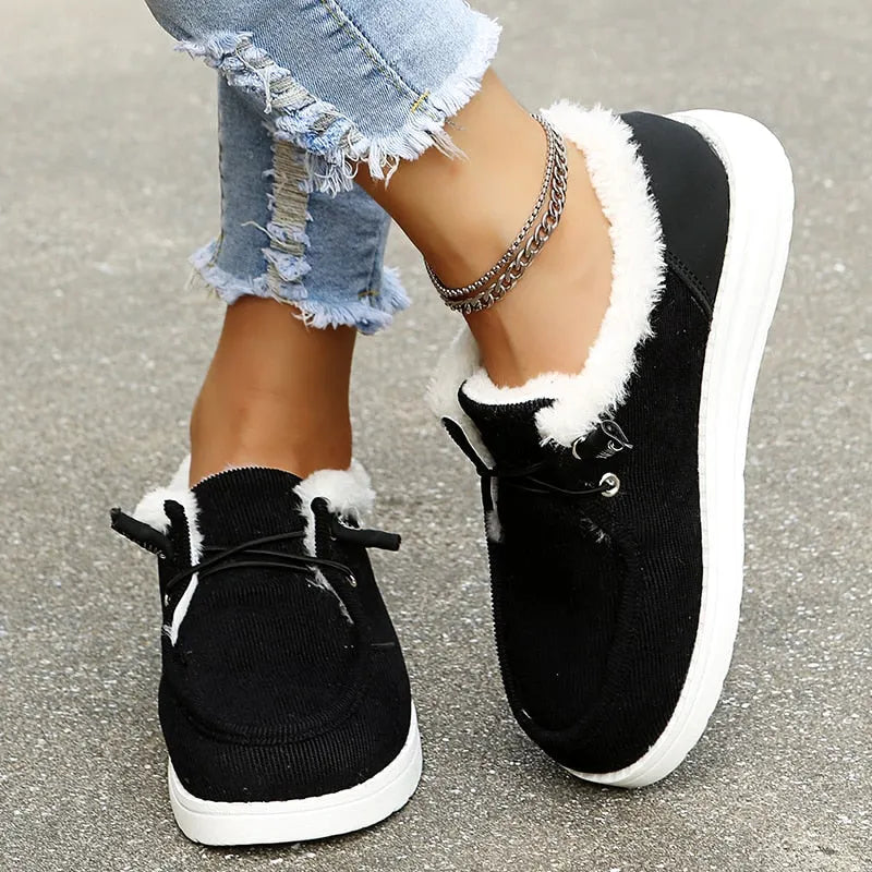 Dames Slip-On Winterschoenen Met Voering â€“ Warm En Veilig De Winter Door