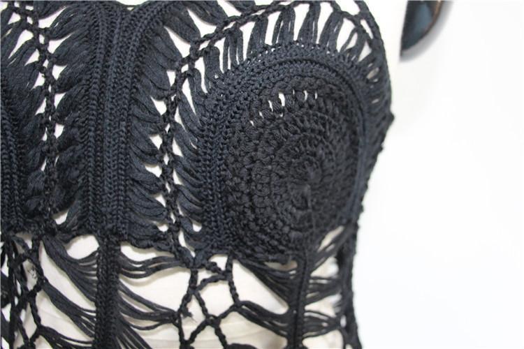 Sexy Hollow Out Knit Tassel Swimwear Beach Bikini Cover Up