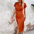 Lottie | Cross-Over Midi Dress