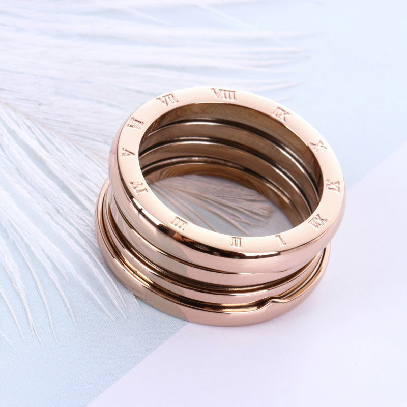 Titanstahl Roségold Ring