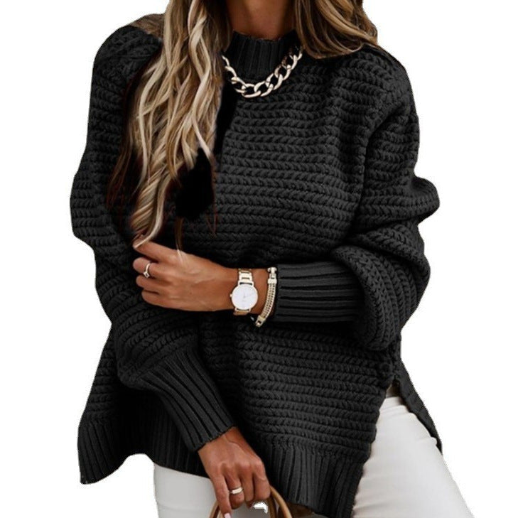 2025 Autumn and Winter Loose Lazy Wind Long Sleeve Pullover Knitted Sweater Women