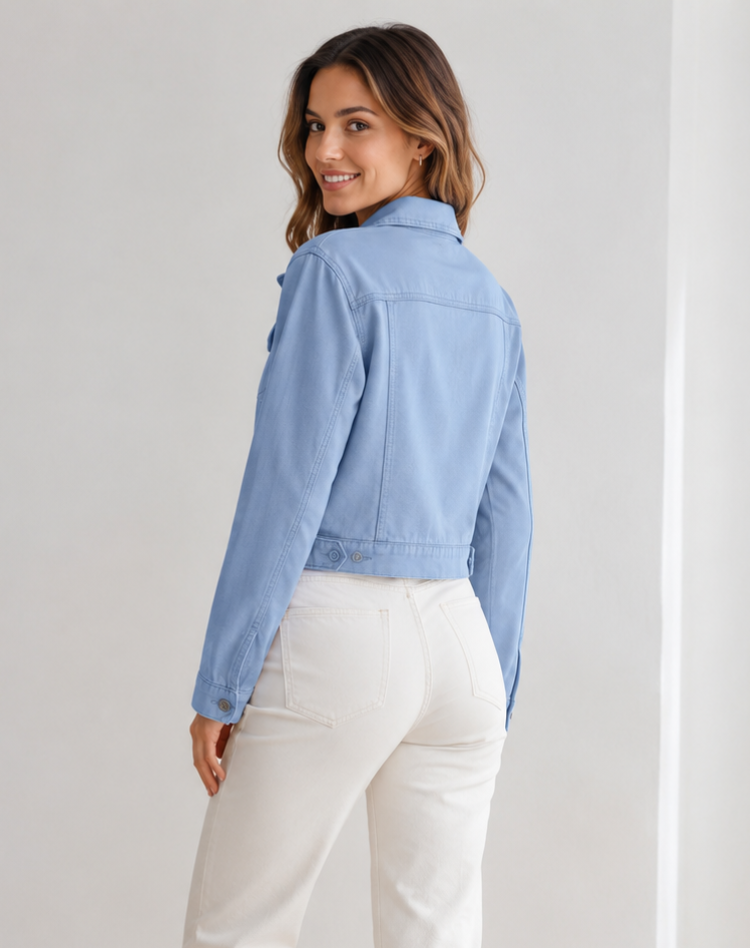 Summery airy women's blouse with short sleeves