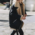 Damen Aviator-Jacke mit Kunstfellkragen und ReiÃŸverschlusstaschen