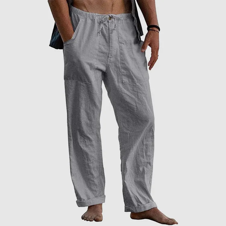 LÃ¤ssige Leinenhose mit Kordelzug