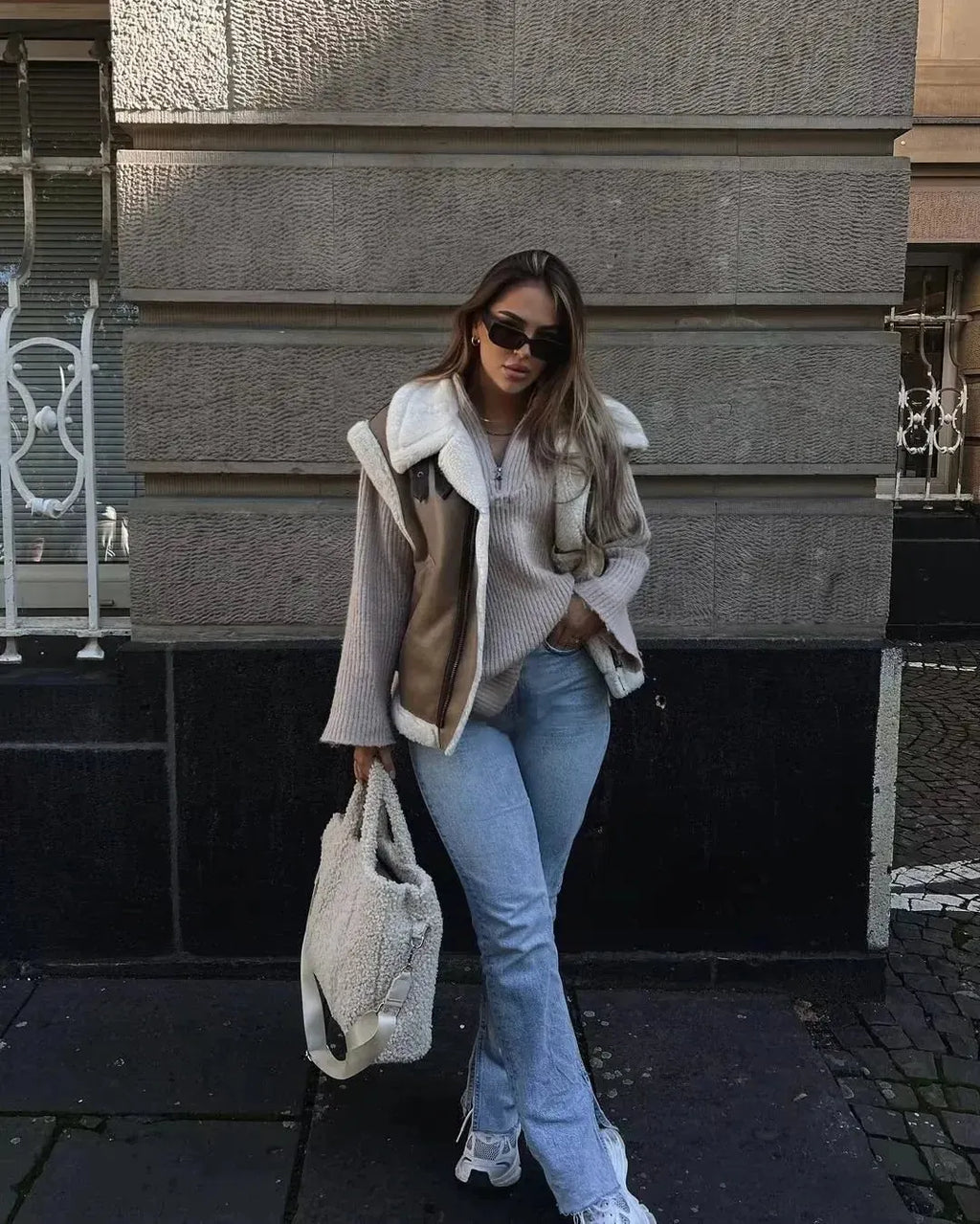 Leer Look Dames Bodywarmer Vest met Teddy Voering – Warm & Modieus