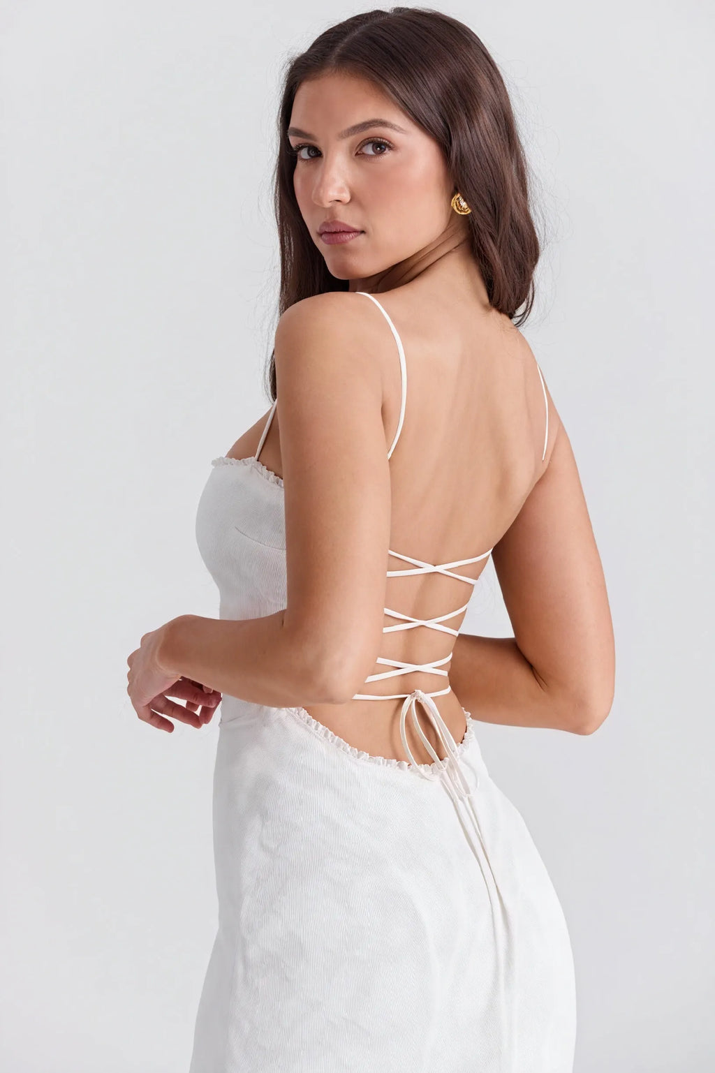 Anmutiges, langes Kleid mit feinen Trägern
