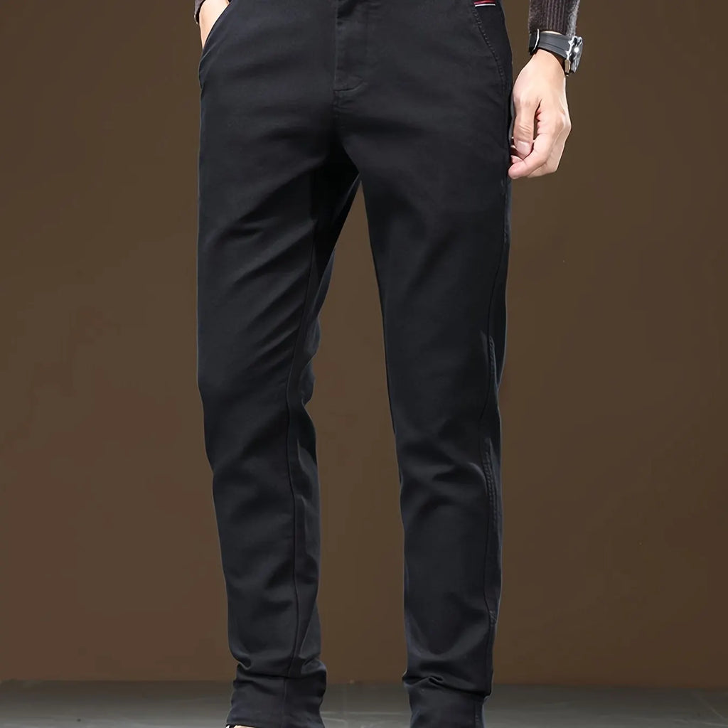 Baumwoll Herren Chino Hose, Reguläre Passform, Dehnbarem Stoff