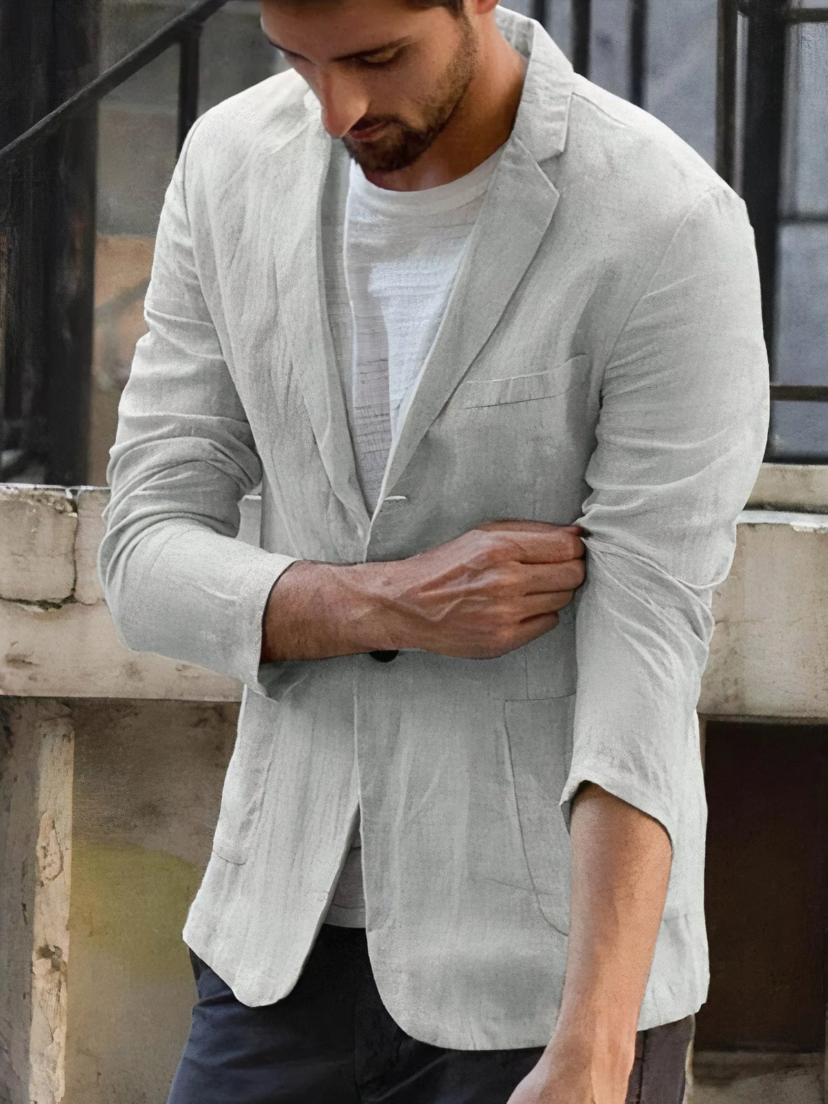 Moderne Leinenjacke Für Herren