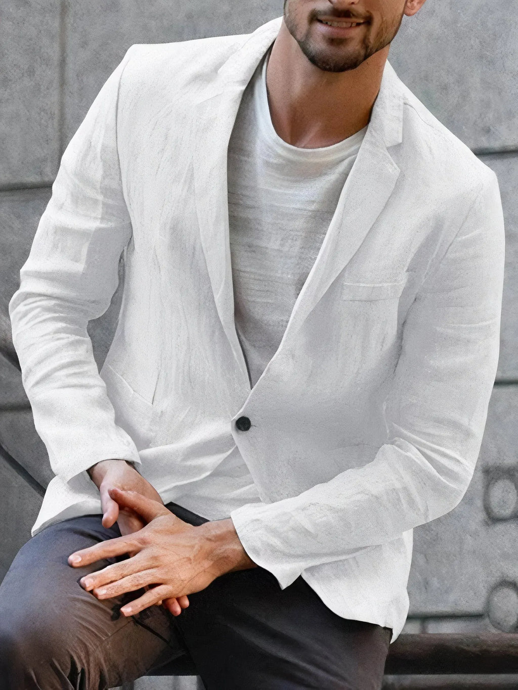 Moderne Leinenjacke Für Herren
