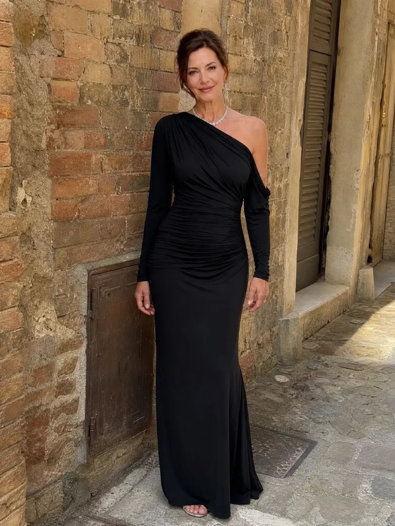 Saskia | One Shoulder Ruched Maxi Dress